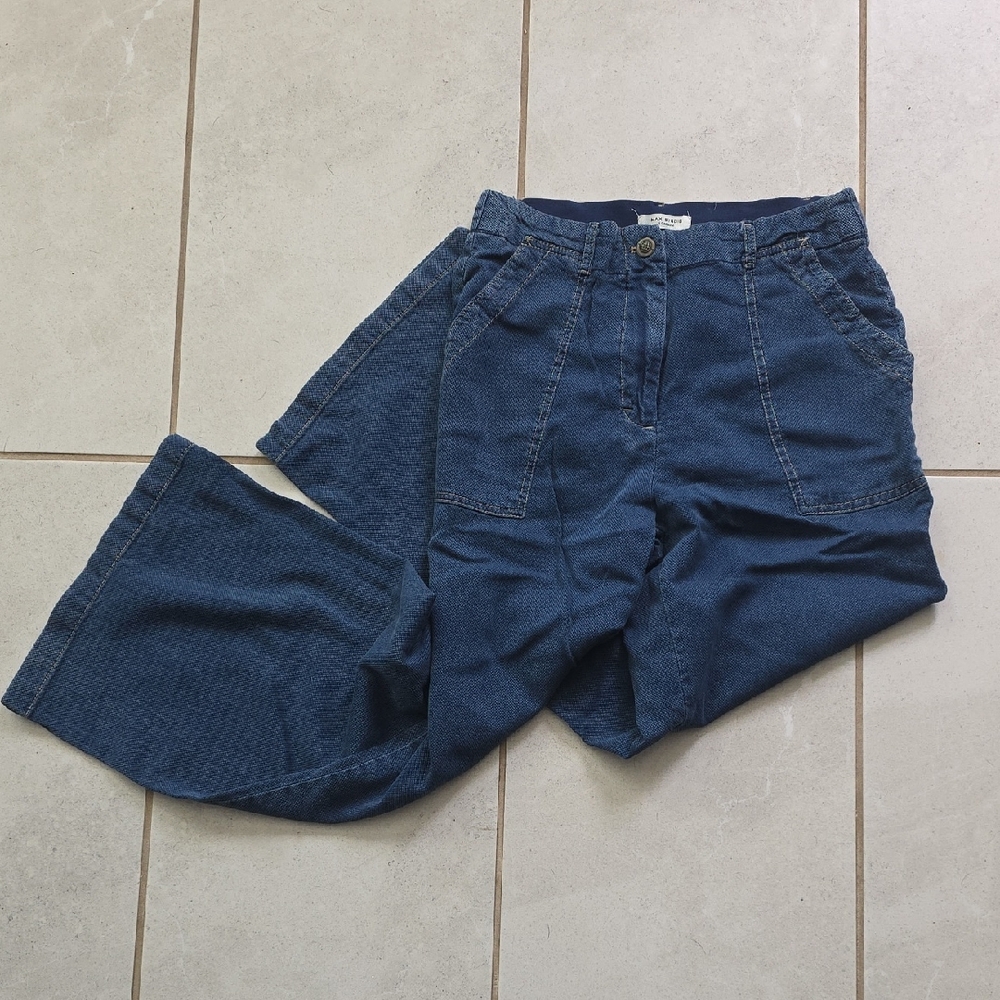 Max Studio 100% Cotton Pants Size Medium Soft Stretch Denim Look Casual